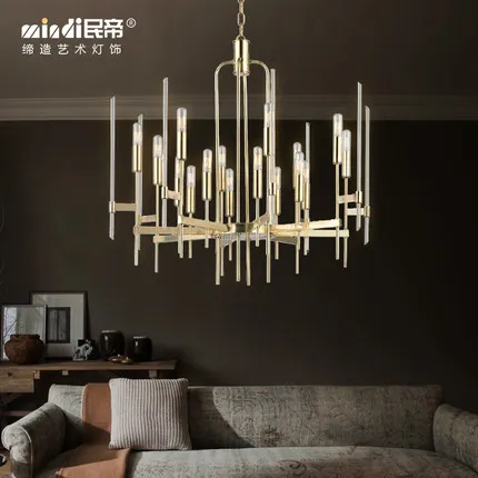 

Новинка 2020, люстра для гостиной, пост-модерн, роскошная модель светильник для комнаты, виллы, ресторана, креативная Золотая люстра цвета шам...