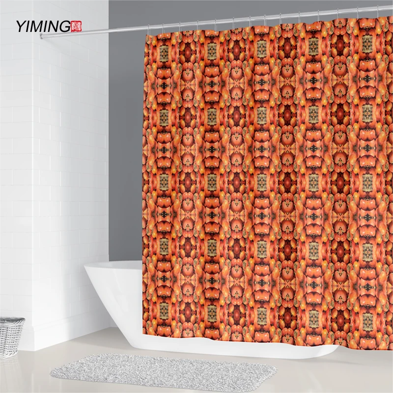 

Black and white simple mural bathroom curtain polyester waterproof home decoration with hook removable and washable curtain