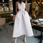 Платье женское атласное с коротким размера плюс, вечернее Плиссированное, цвет слоновой кости, для выпускного вечера, 2021