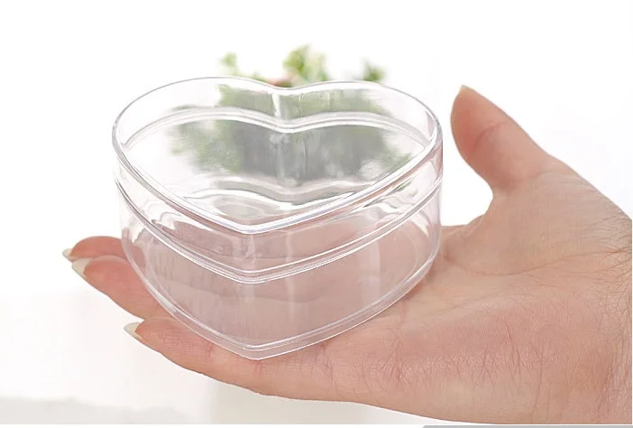 Прозрачные пластиковые коробки конфет в форме сердца упаковочные для кексов