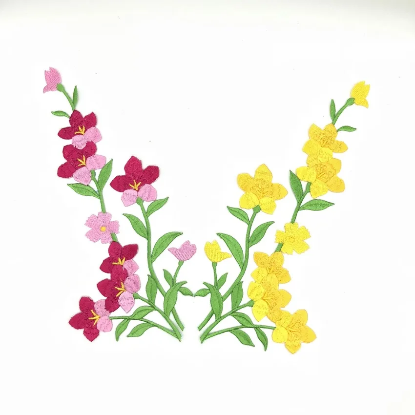 Сливы цветок розы аппликация Одежда Вышивка патч ткань наклейка Утюг на нашивка