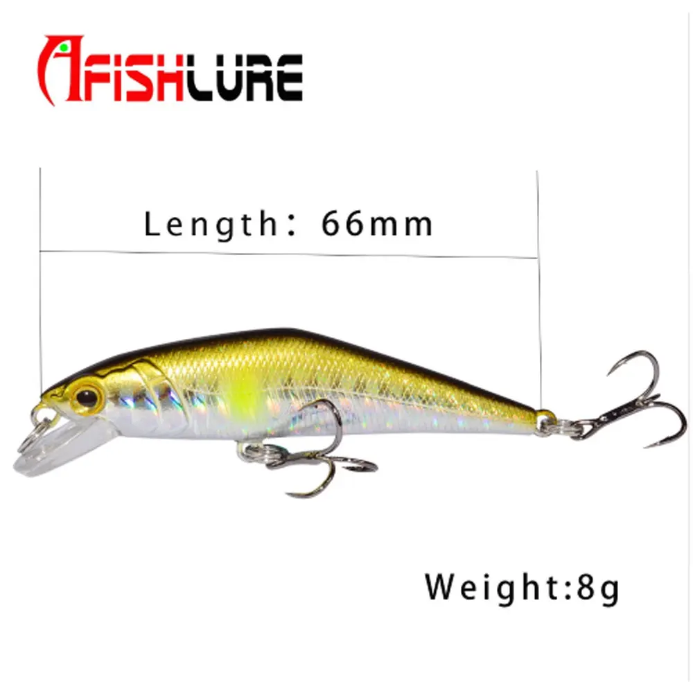 Afishlure 66 мм/8 г D контактные приманки гольян тонущие жесткие Iscas искусственная рыба