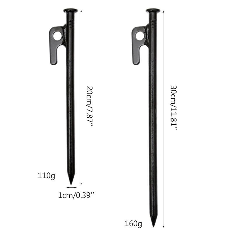 

2021 Top 4pcs Outdoor Camping Tent Stakes Heavy Duty 8/12 inch Steel Tent Pegs