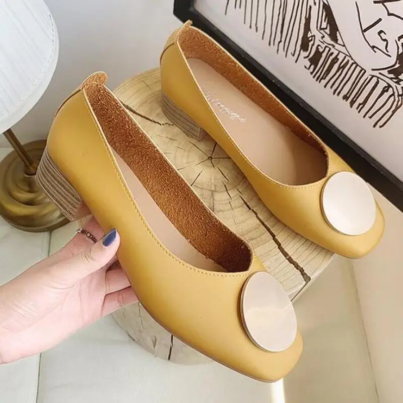 Модные женские туфли на высоком каблуке женская обувь с квадратным носком