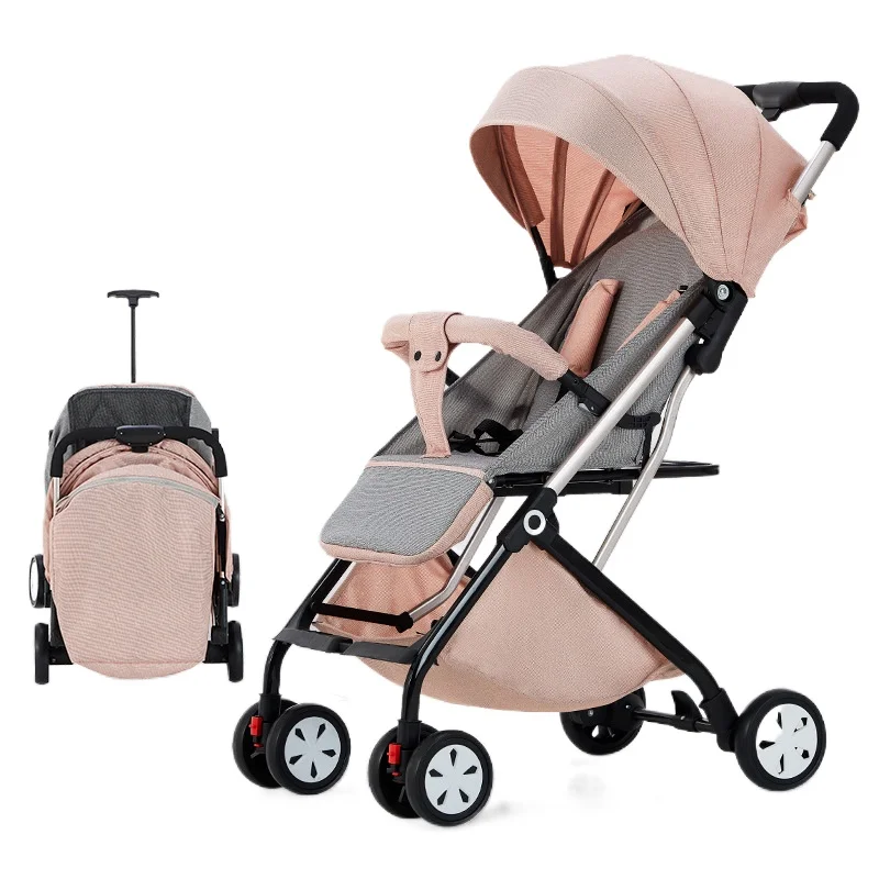 Light Baby Cart Can Sit and Lie Down Children's Trolley Folding High Landscape Umbrella Car