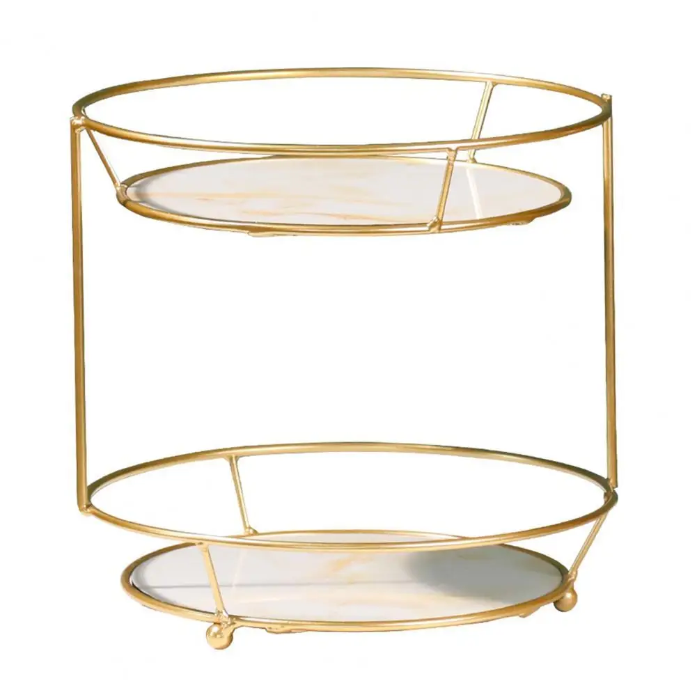 

Desktop Cosmetic Storage Rack Double Layer Round Iron Home Jewelry Display Stand Makeup Brush Holder