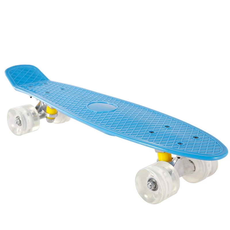 

22in четырех колесный мини-Longboard Street баланс скейтборд со светодиодной вспышкой колесные скейтборды ретро детский скейтборд