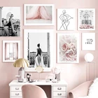 Постеры и принты розовых цветов, постер с окошком, привлекательная фотография в скандинавском стиле, современные настенные картины для декора спальни
