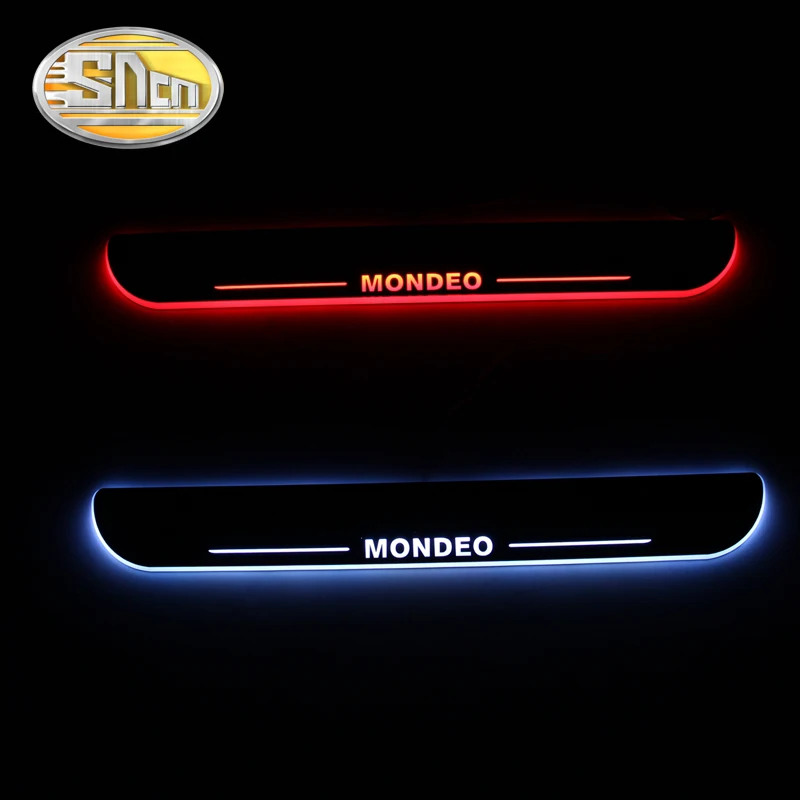 

SNCN 4PCS Car LED Door Sill For Ford Mondeo 2013 - 2017 2018 Ultra-thin Acrylic Dynamic LED Welcome Light Scuff Plate Pedal