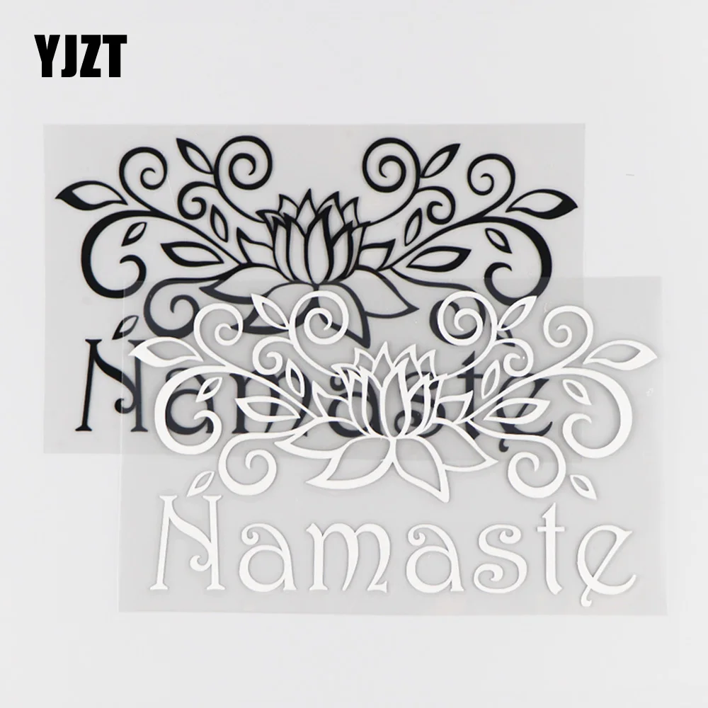 YJZT 17.5×10.3CM Cartoon Word Decoration Vinyl Car Sticker Decal Indian Etiquette Namaste Black/Silver 4C-0239 | Автомобили и