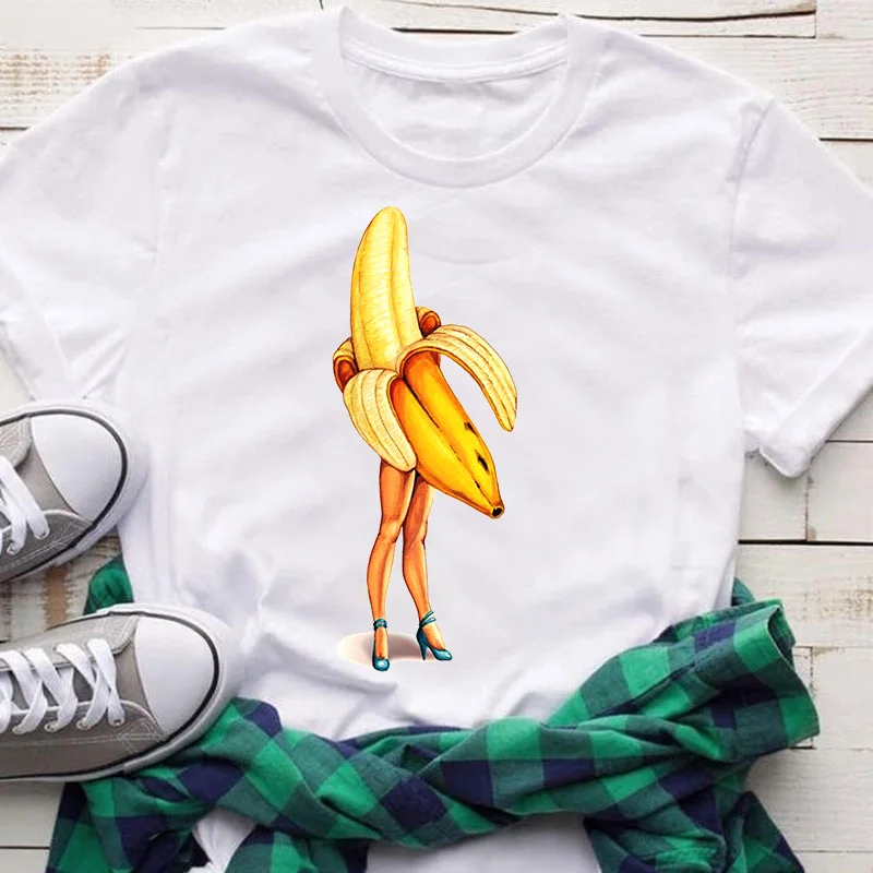 

Funny T Shirt Dolce&banana Printed Women Short Sleeve Harajuku Ulzzang Tumblr T Shirt Fashion Fruit Style Cute Tops Graphic Tee