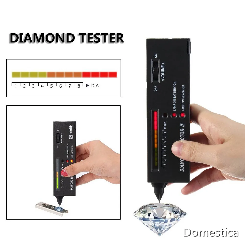 Jewelry Gemstone Detector Diamond Selector II Tester Tool Handheld Device Magnifying Glass Diamond Tester Selector LED Indicator