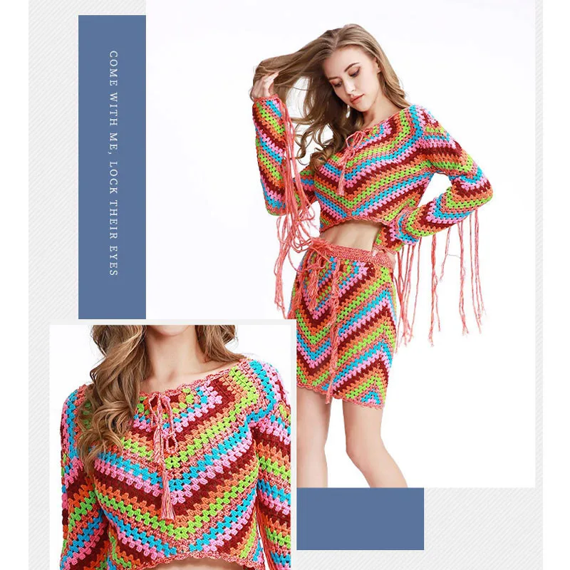 Комплект пляжной накидки из 2 предметов вязаная крючком пляжная одежда с