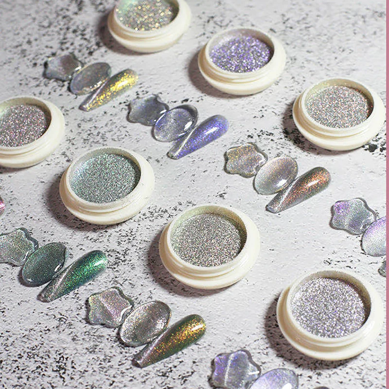 Порошок для ногтей Аврора кошачий глаз зыбучий песок золотой 9D фантазия