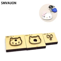 wooden cutting die cat shape key ring diy key case fun pendant japanese steel leather cutter mold knife mould hand punch tool