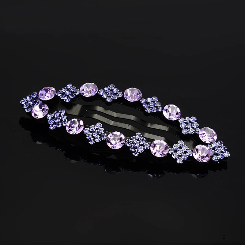 

Girl Simple Crystal Hair Clips Temperament Full Diamond Rhinestone Pearl Elegant Barrettes Hairgrips Women Hair Accessories