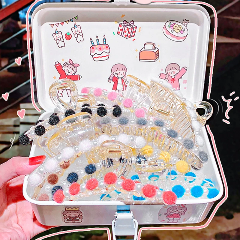 12 видов стилей жемчуг и меховыми помпонами Заколка для волос когти с