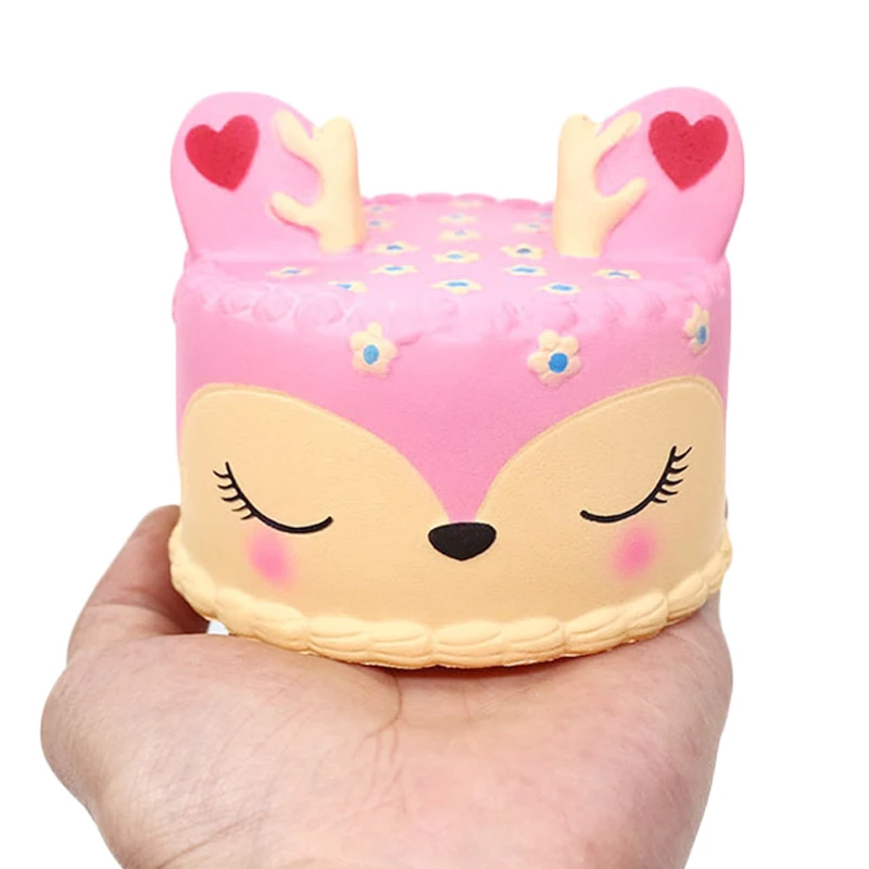 Каваи красочный олень торт Единорог Мягкая еда медленно восстанавливает форму