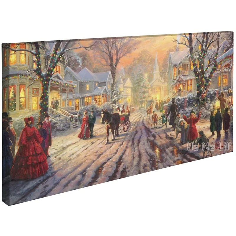 Рождественская холщовая Настенная картина праздничный декор ангельские