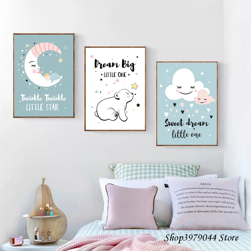 Детские декорации в скандинавском стиле постеры и принты с изображением медведя