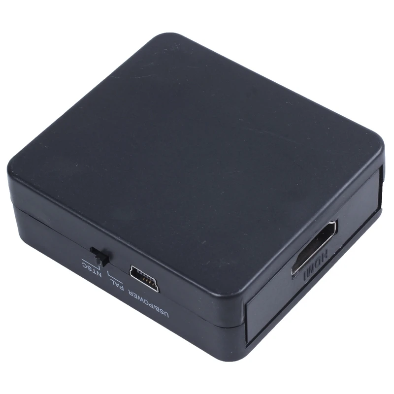 Композитный видеоконвертер AV MINI HDMI на 3RCA CVBS адаптер ТВ PS3 VHS VCR DVD черный |