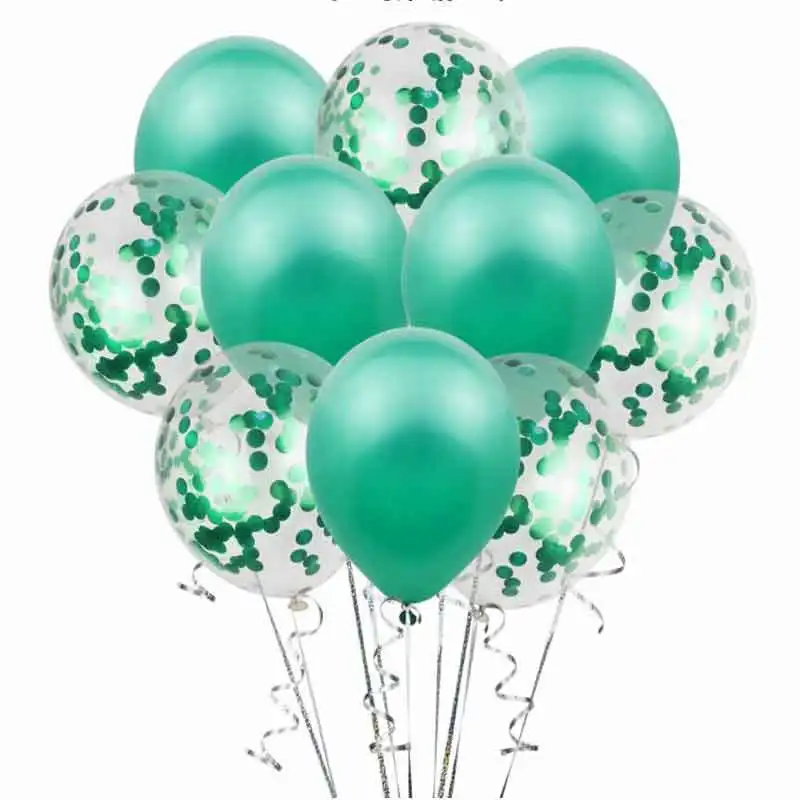 green 10 шт./компл. 12 дюймов многоцветный конфетти латексных воздушных шаров с Свадебные украшения шары Baby Shower День рождения Праздничный Декор - Цвет: green