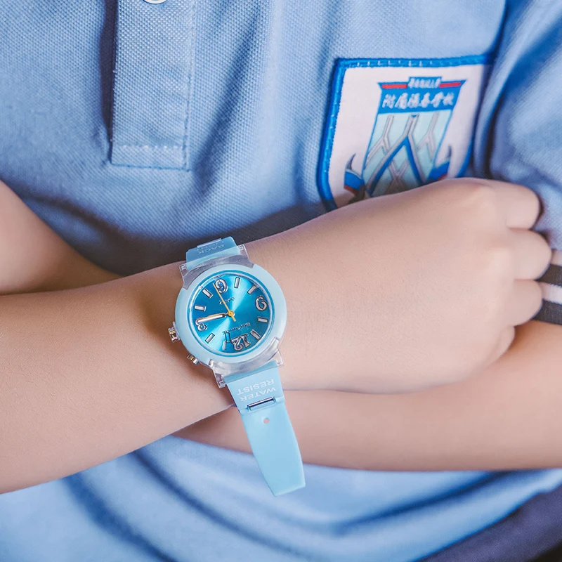 Детские светящиеся часы со светодиодной подсветкой цифровые водонепроницаемые