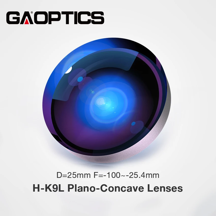 

K9 Optical Glass PCV Flat Plano Concave Lens VIS-NIR Coated Lenses Dia.25mm