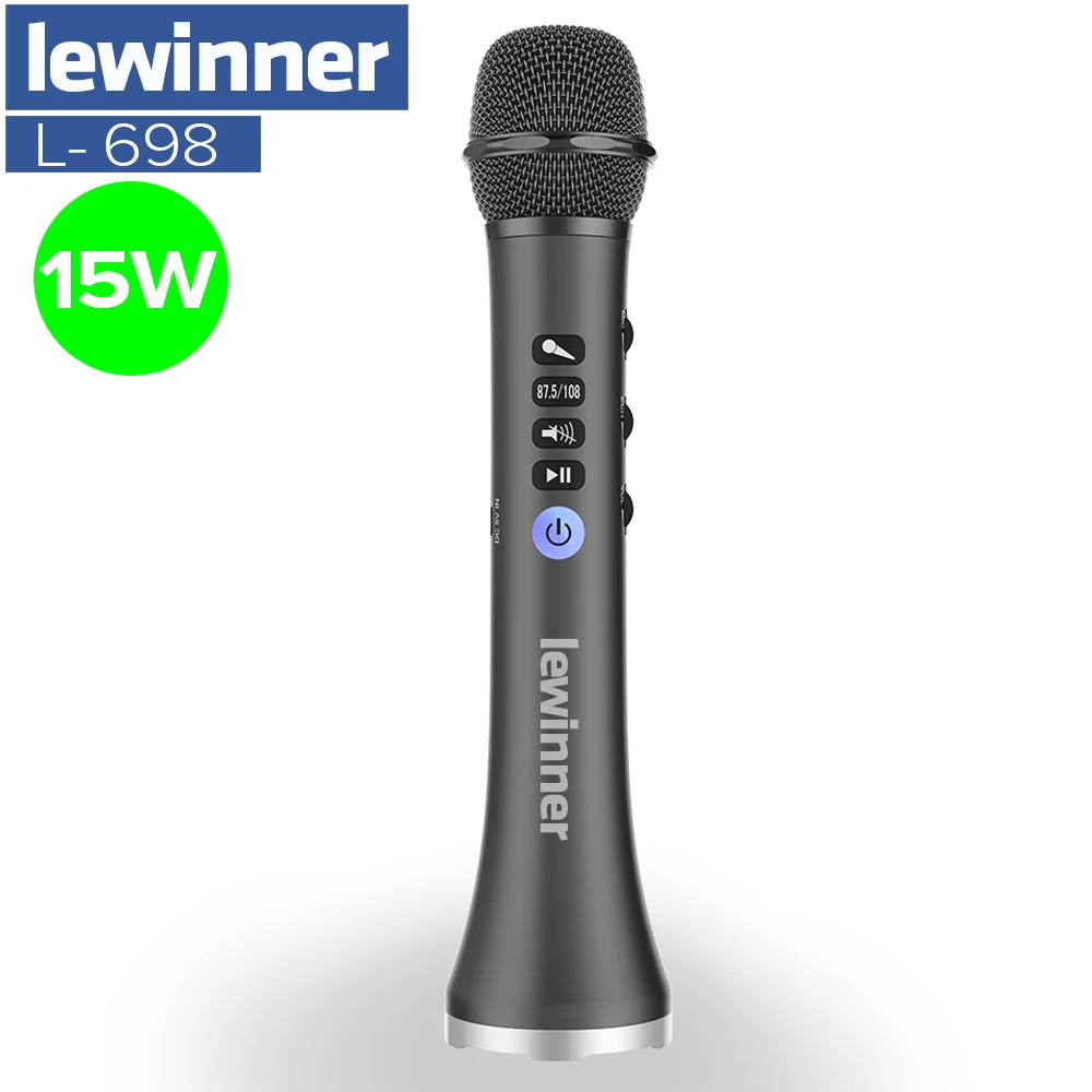 

Lewinner L-698 Wireless Karaoke Microphone Bluetooth Speaker 2in1 Handheld Sing & Recording Portable KTV Player for iOS/Android