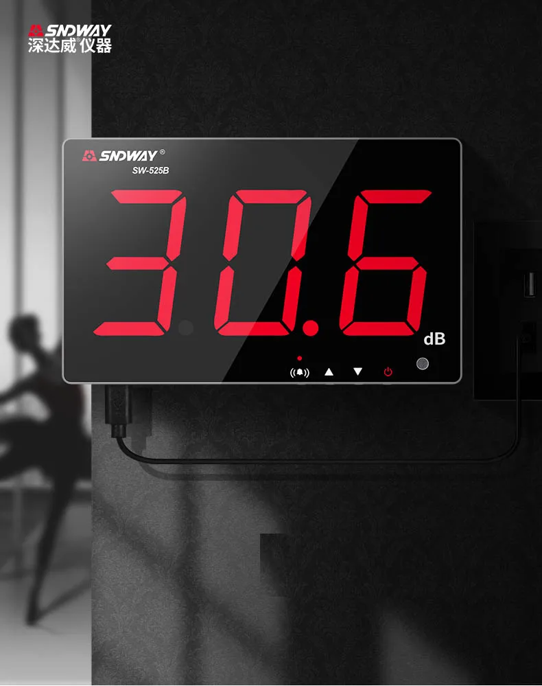SW 525A тестер уровня шума в децибеле звука настенный ЖК дисплей цифровой