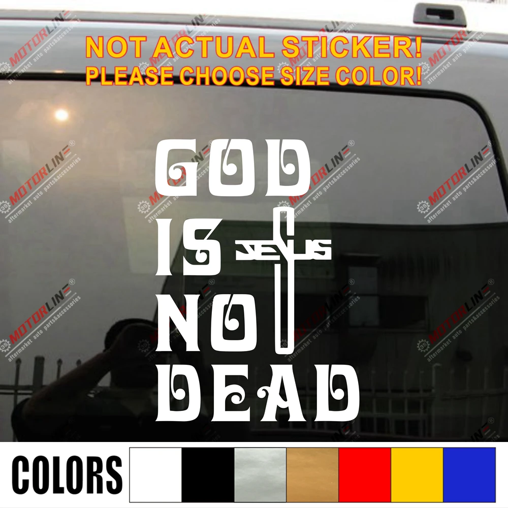 Наклейка на автомобиль Бог не мертв Иисус крест Виниловая наклейка с высечкой