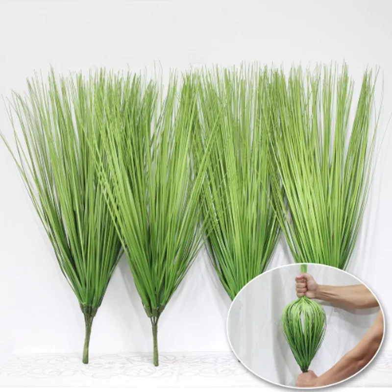 

60cm Artificial leave simulation leaf onion grass silk flower decoration flower arranging lawn engineering simulation plants