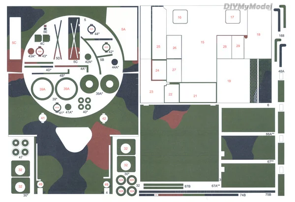 DIYMyModeI USA RuM1 Abrams MBT KIT de modelo de papel artesanal, rompecabezas de juguete hecho a mano, regalo, accesorios de pel&iacute;culas-2