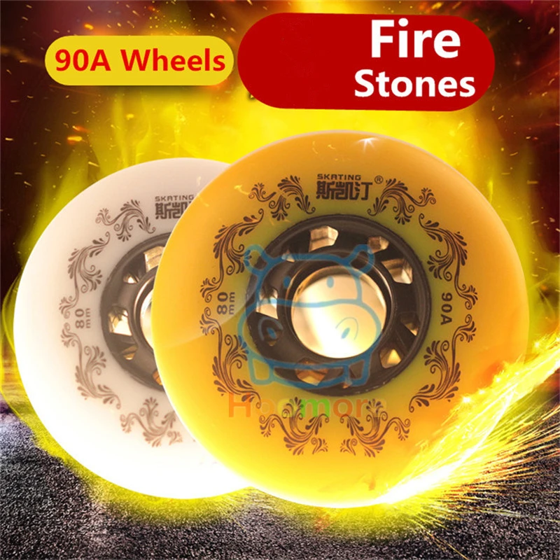Колесо для катания на коньках Firestones 52 104 208 80 мм 76 72 белого и желтого цветов колеса