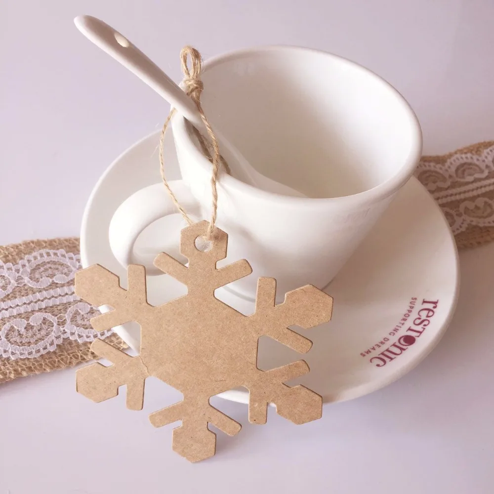 100 шт. DIY крафт-бумажные бирки Рождественская елка олень снеговик форма бирка для