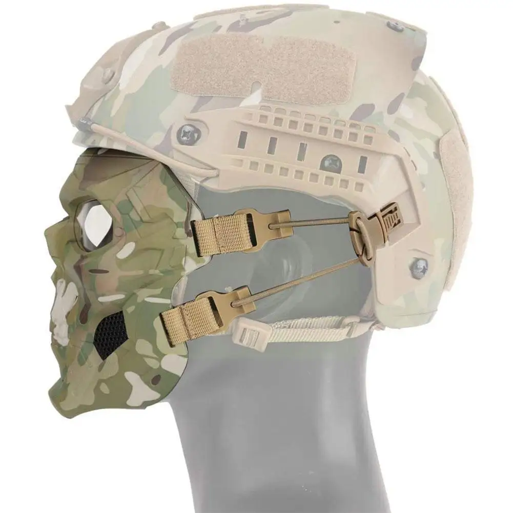 

Halloween Mask Party Game Skull Tactical Equipment To FAST Adapted Camouflage D0L5