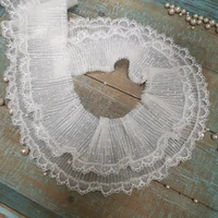 double mesh wave dot flounce spleated lace fabric skirt curtain diy lace ribbon accessories