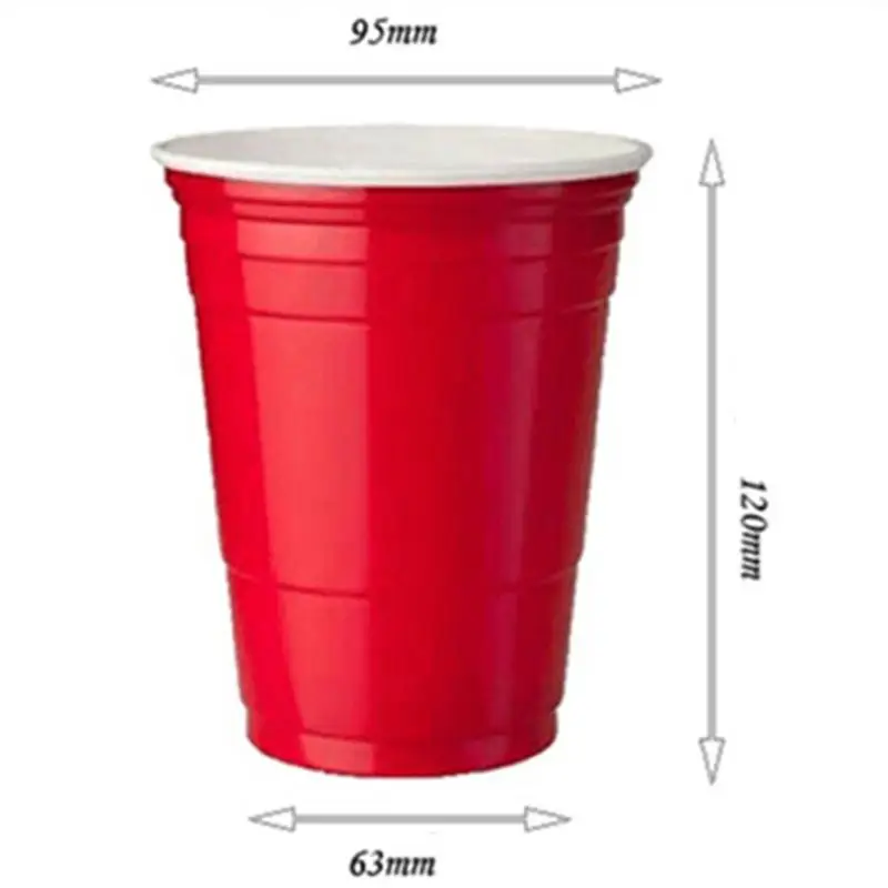 

25pcs 450ml Red Disposable Cups Tableware Party Supplies for Game Cafe Bar Restaurant