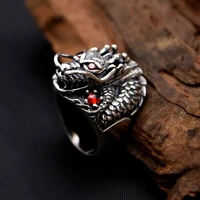 thai silver real 925 sterling silver ring powerful dragon for men ring jewelry vintage mens rings fine jewelry