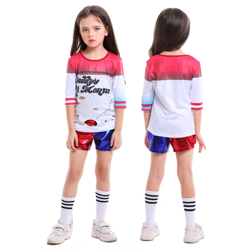 Карнавал девочки отряд самоубийц полный костюм Хэллоуин клоун Косплей