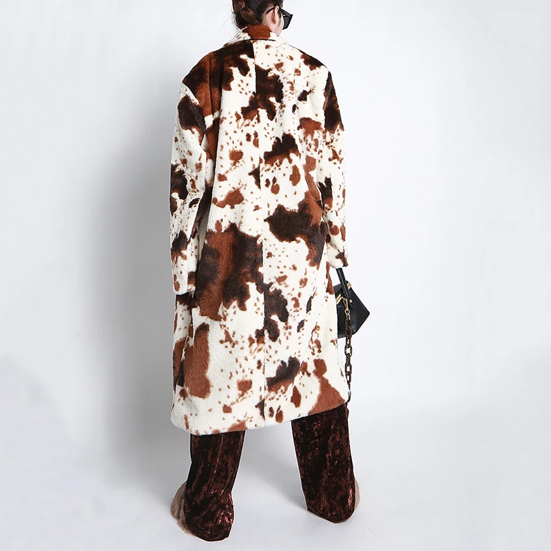 

women's Denim Loose printed jacket, new Lapel contrast color thick jacket, long sleeve jacket, fashion, autumn, winter, 2021,