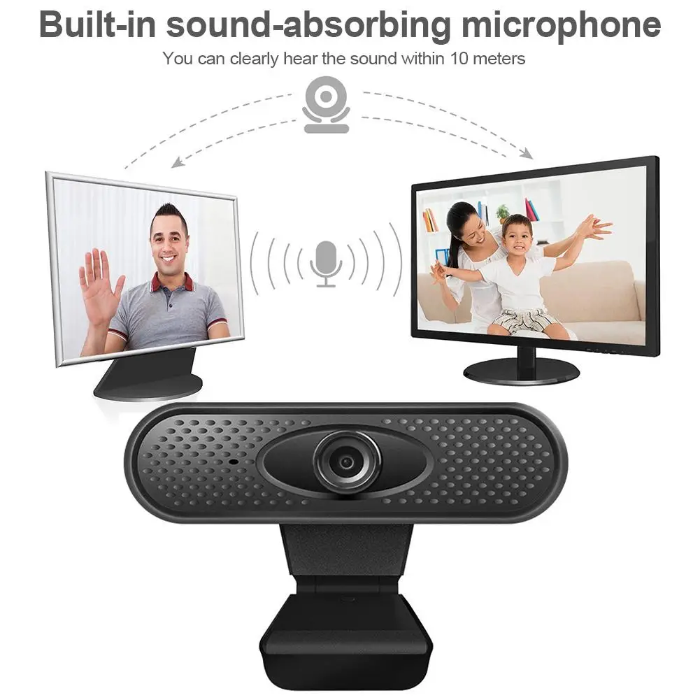 

1080P 2 Million Pixel USB HD Camera With Microphone Driver-free Multifunctional Base Webcam For Online Teaching Live Broadcast