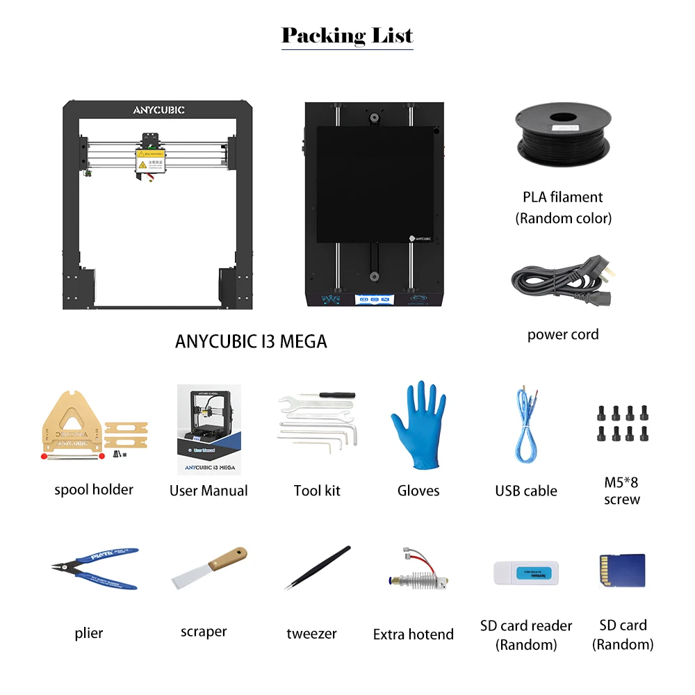 ANYCUBIC 3d принтер набор I3 Мега большой размер печати 3d принтер части рабочего стола Diy Набор экструдер 1,75 мм нить 3d Друкер