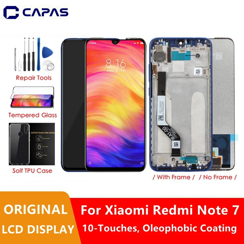 Оригинальный чехол накладка для Redmi Note 7 ЖК дисплей + рамка 10 сенсорный экран Xiaomi