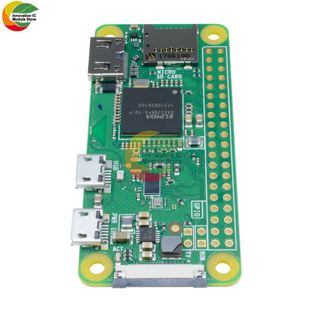 

Raspberry Pi Zero W V1.3 1GHz 512MB with Integrated Wireless WiFi & Bluetooth Module with Dual Micro USB Port Expansion Board