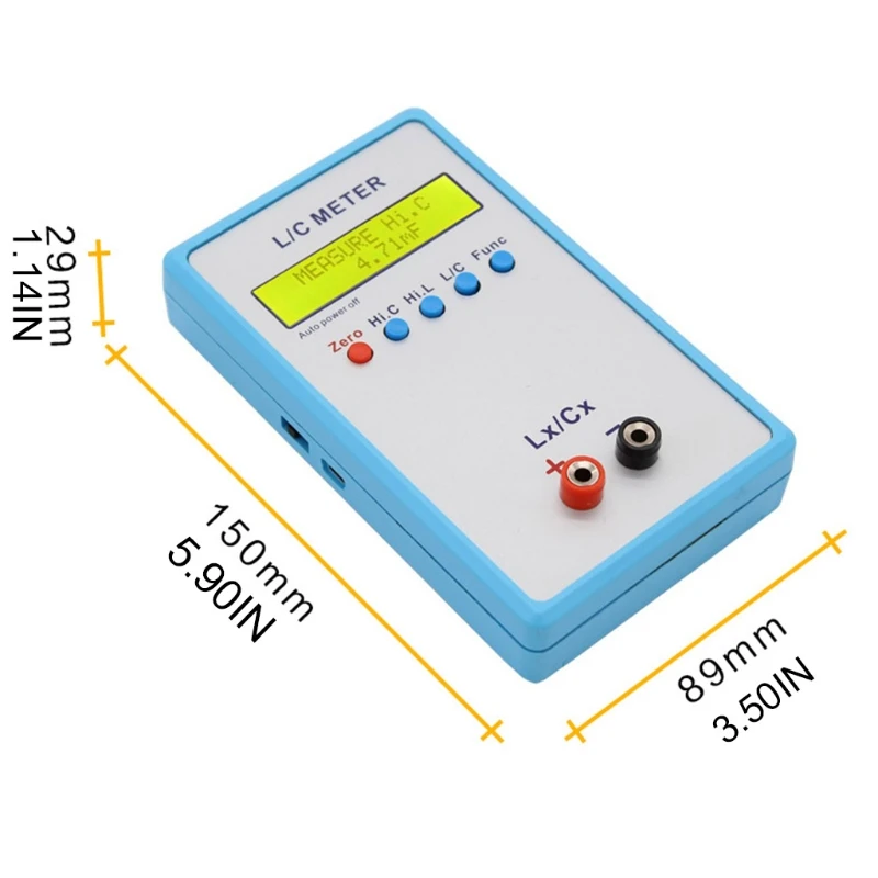 

OOTDTY LC-200A Handheld LCD Digital Display Capacitance Inductance Meter LC Meter 0.1pF-100mF 1uH-100H