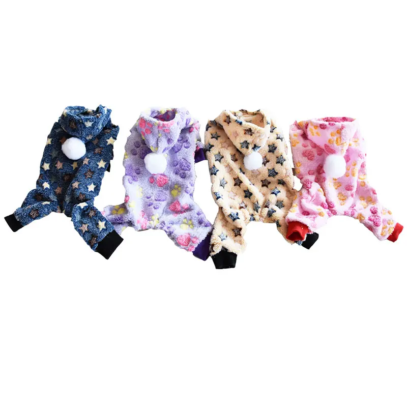 

Pets Clothes Winter Soft Coral Fleece Puppy Pajamas Chihuahua Luxury Hoodie Suit For Teddy Hiromi Small Dog Pets Dog Accessories
