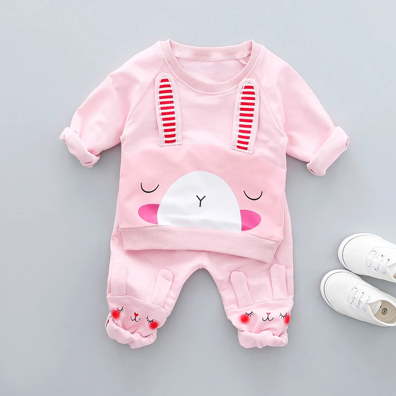 HYLKIDHUOSE/весенние комплекты одежды для маленьких девочек хлопковая Футболка с