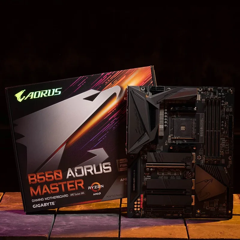 

Original GIGABYTE B550 AORUS MASTER Desktop ATX Motherboard AM4 PCIe4.0 M.2 WIFi6 Bluetooth5.0 AMD Ryzen Processor