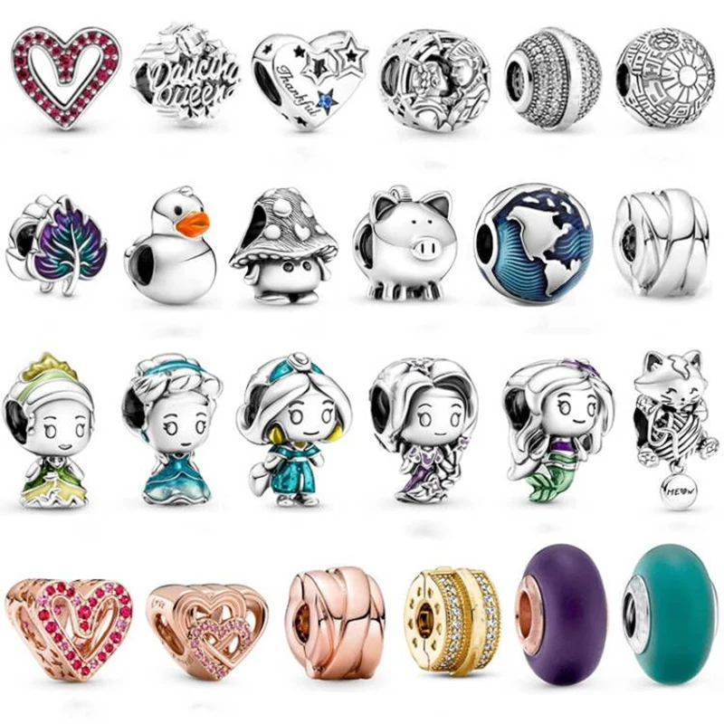 Подлинное 100% Стерлинговое Серебро 925 пробы Шарм сказочной принцессы сделай сам